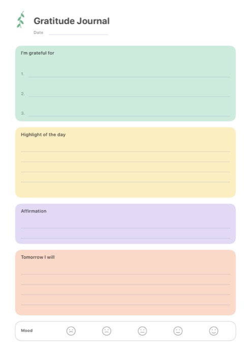 Gratitude Journal template