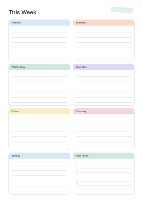 Colorful Week template