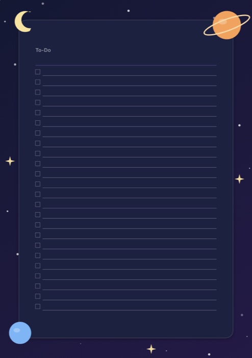Galaxy theme page
